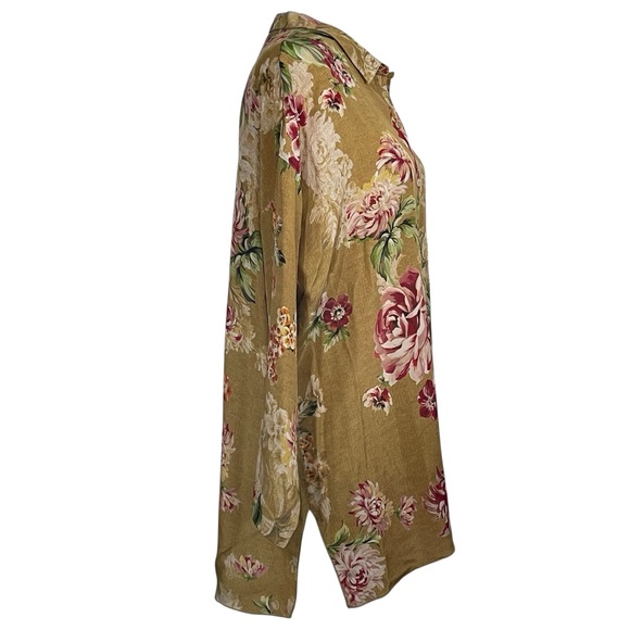 Johnny Was Vintage Rose Mara Button Up Silk Blouse - Picture 5 of 9